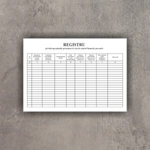 Registru privind operatiunile prezentate la viza de control financiar preventiv